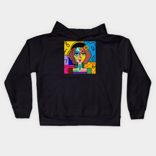 Funky Modern Art Girl Kids Hoodie